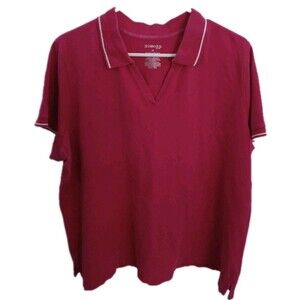 St. Johns Bay Sz 2X Polo Shirt Pink Short Sleeve